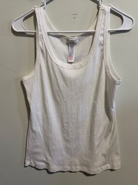HANRO Ribbed Cotton Tank Top Size Large